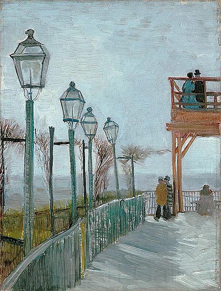 Vincent Van Gogh Terrace and Observation Deck at the Moulin de Blute-Fin, Montmartre Norge oil painting art